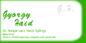 gyorgy haid business card